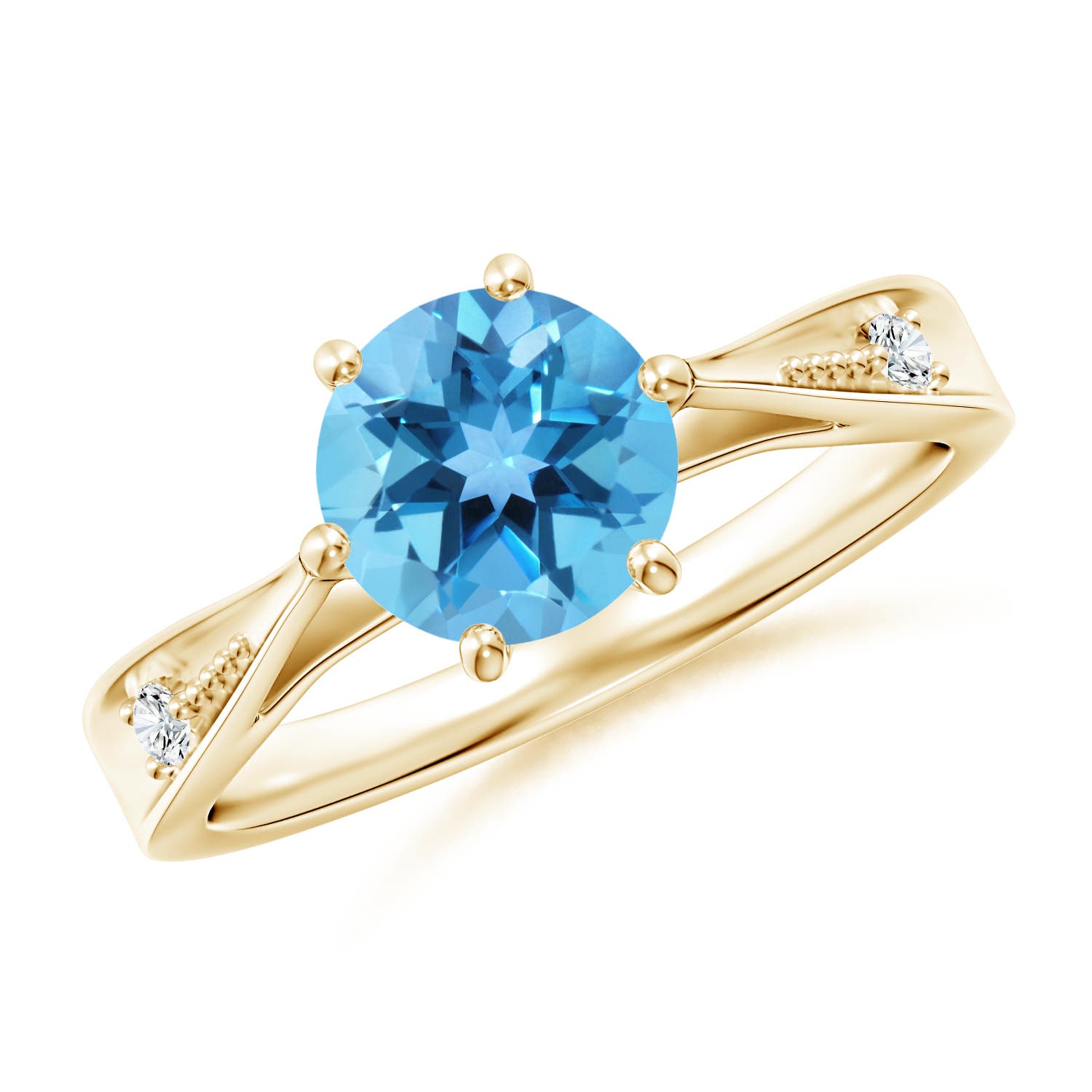 AA - Swiss Blue Topaz / 1.58 CT / 14 KT Yellow Gold