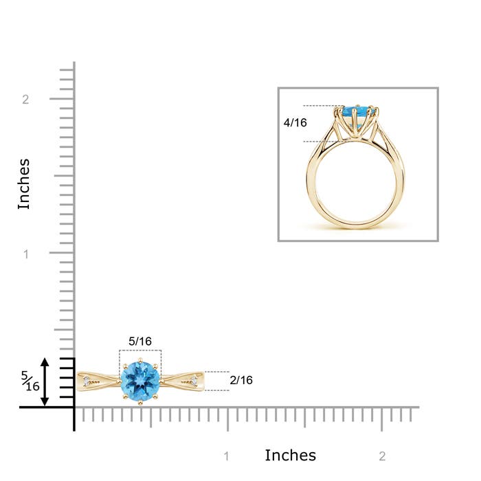 AA - Swiss Blue Topaz / 1.58 CT / 14 KT Yellow Gold