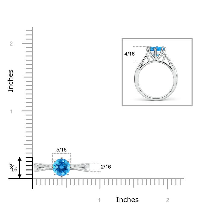 AAAA - Swiss Blue Topaz / 1.58 CT / 14 KT White Gold