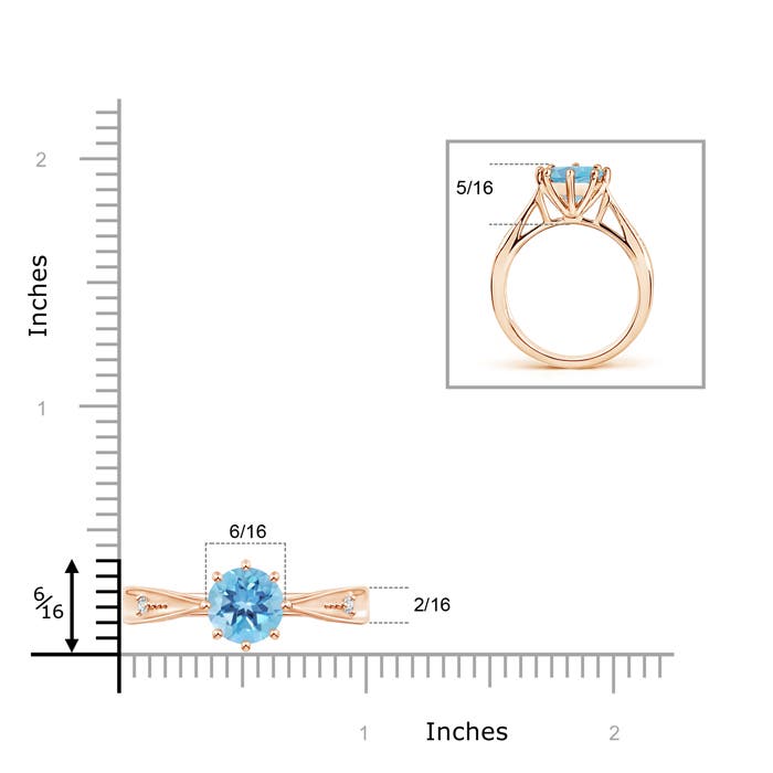 A - Swiss Blue Topaz / 2.39 CT / 14 KT Rose Gold