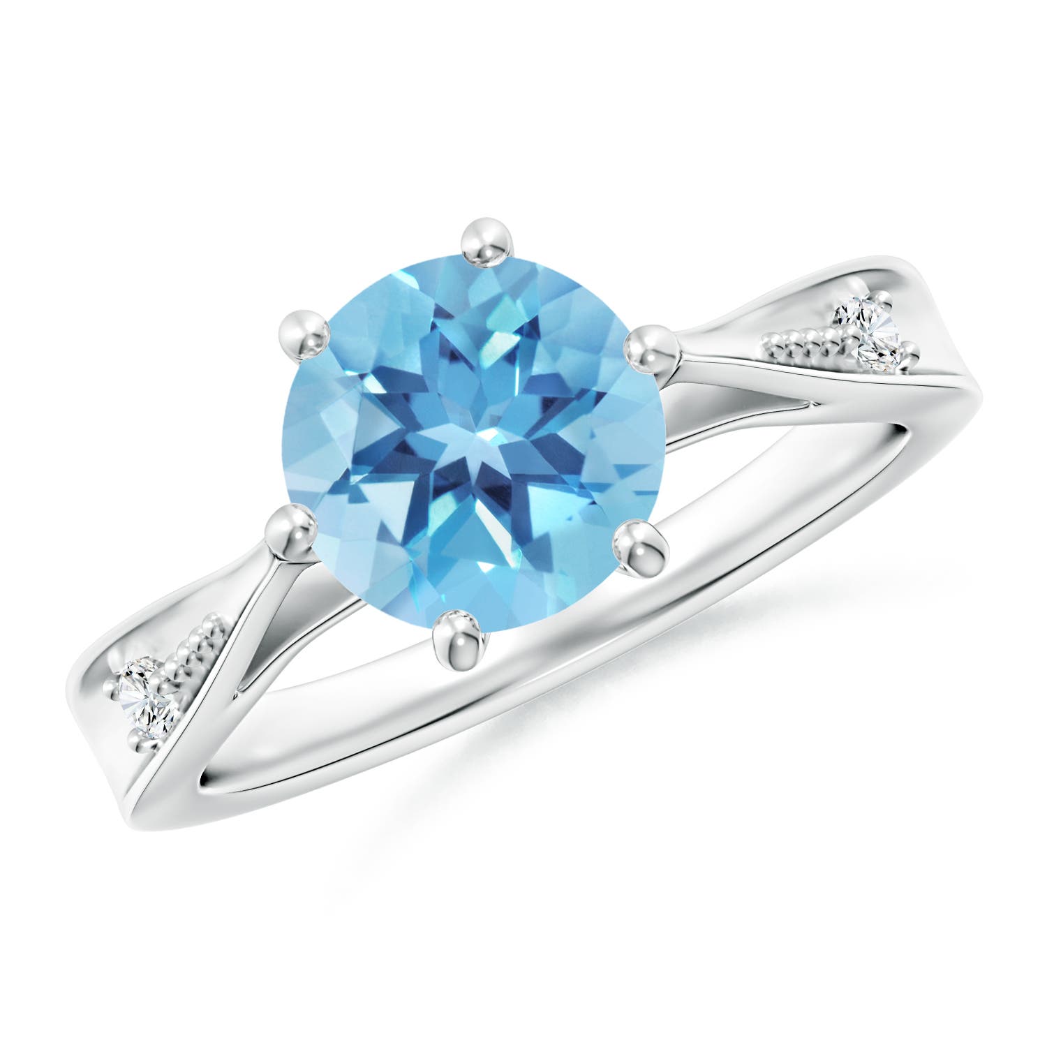 A - Swiss Blue Topaz / 2.39 CT / 14 KT White Gold