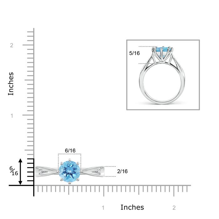 A - Swiss Blue Topaz / 2.39 CT / 14 KT White Gold