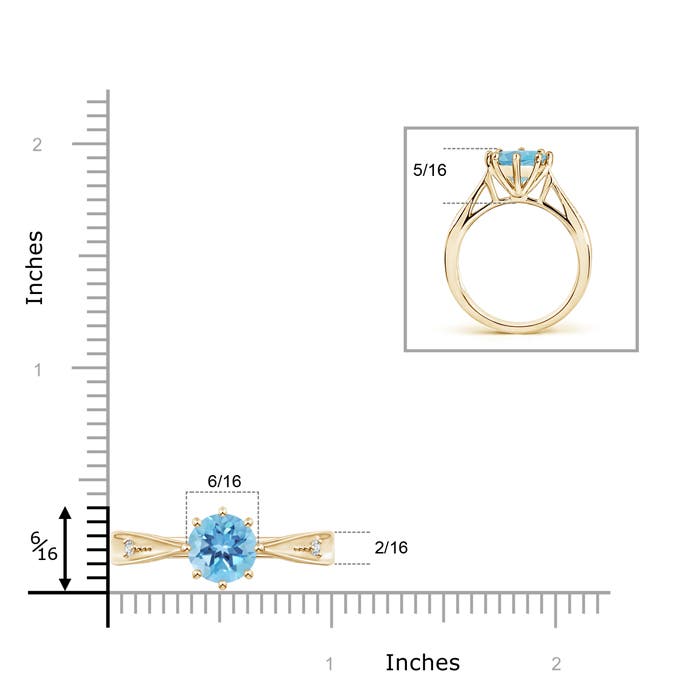 A - Swiss Blue Topaz / 2.39 CT / 14 KT Yellow Gold