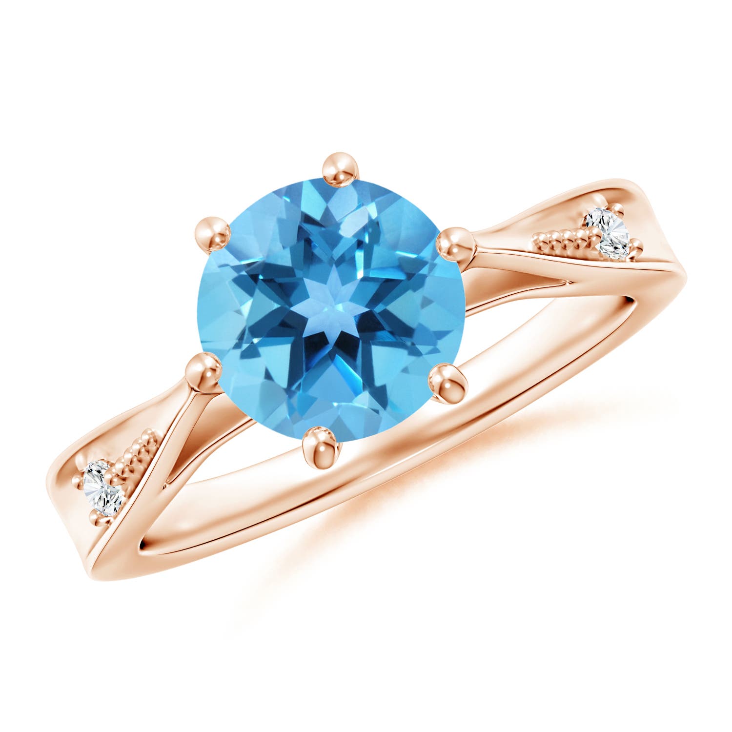 AA - Swiss Blue Topaz / 2.39 CT / 14 KT Rose Gold