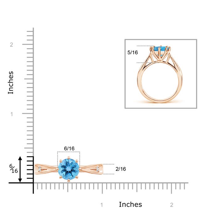 AA - Swiss Blue Topaz / 2.39 CT / 14 KT Rose Gold