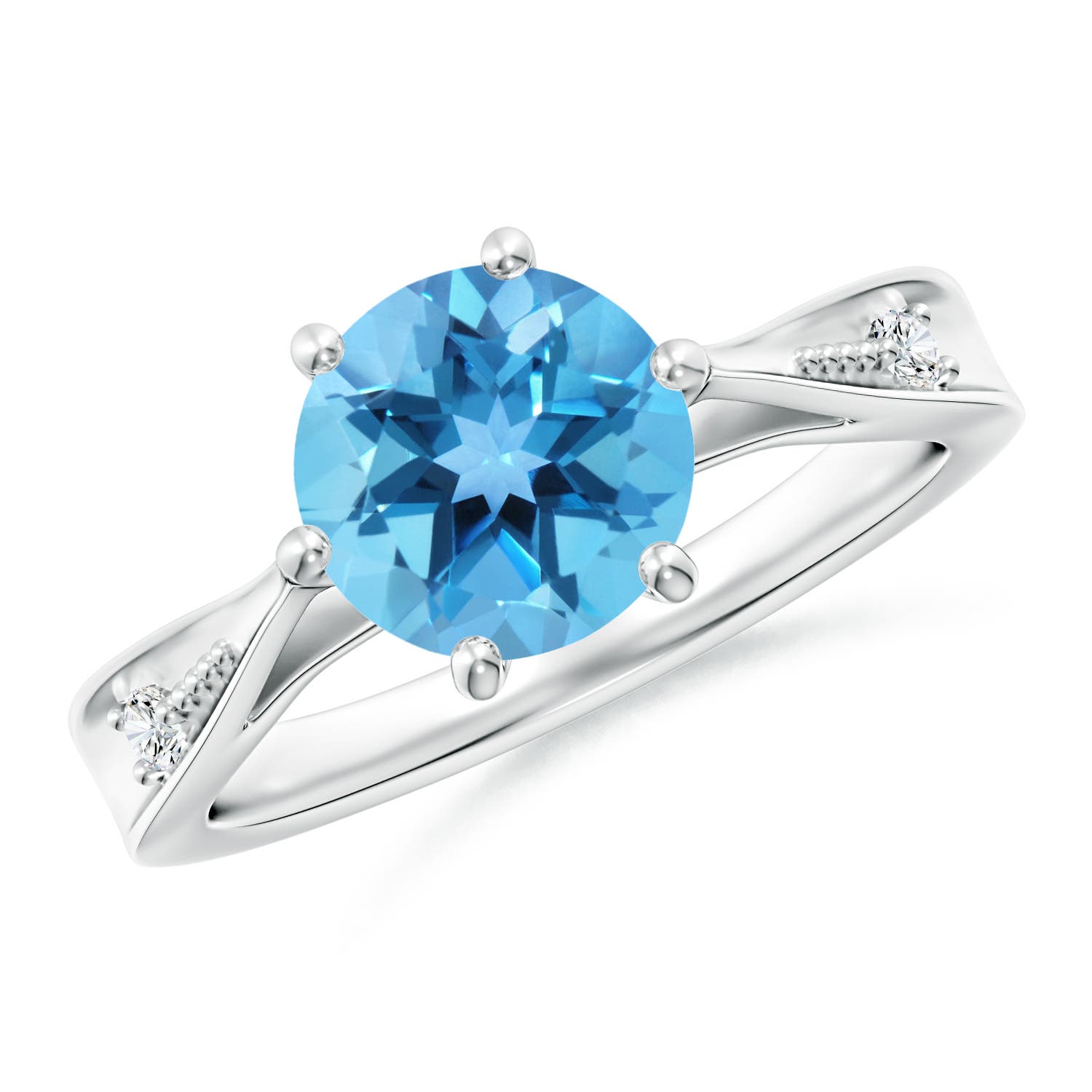 AA - Swiss Blue Topaz / 2.39 CT / 14 KT White Gold