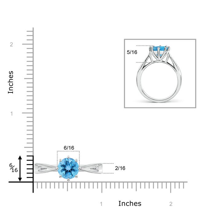 AA - Swiss Blue Topaz / 2.39 CT / 14 KT White Gold