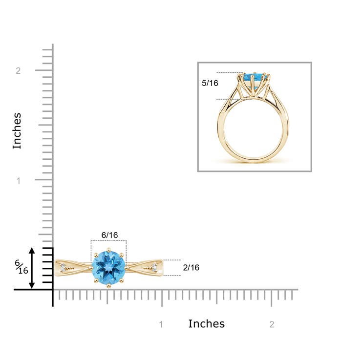 AA - Swiss Blue Topaz / 2.39 CT / 14 KT Yellow Gold