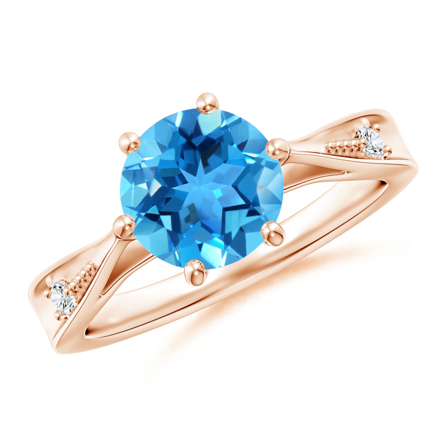 AAA - Swiss Blue Topaz / 2.39 CT / 14 KT Rose Gold