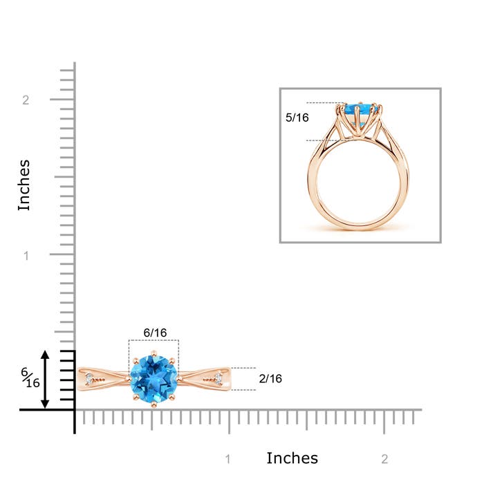 AAA - Swiss Blue Topaz / 2.39 CT / 14 KT Rose Gold