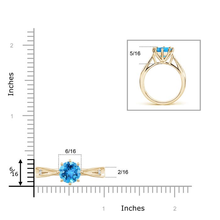 AAA - Swiss Blue Topaz / 2.39 CT / 14 KT Yellow Gold