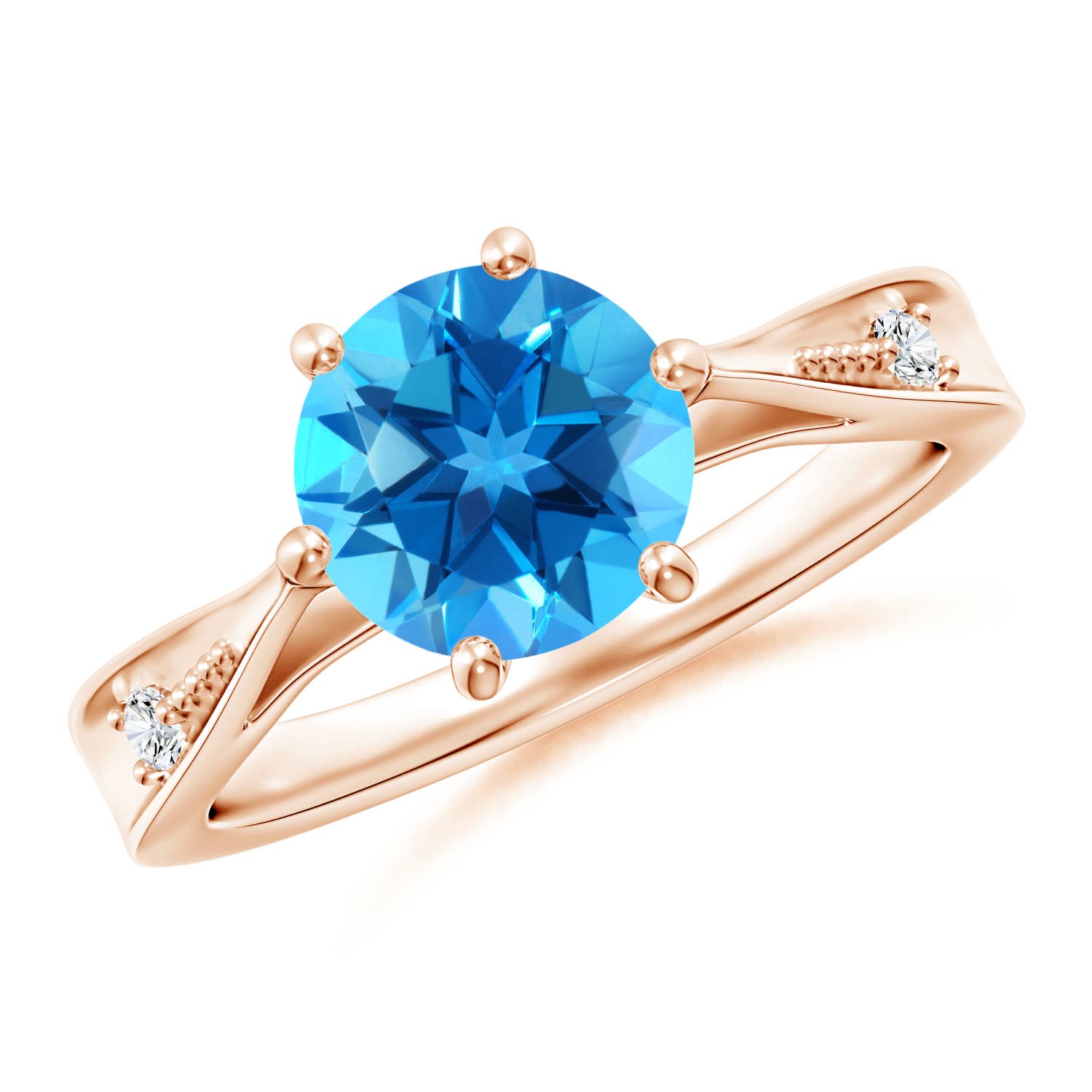 AAAA - Swiss Blue Topaz / 2.39 CT / 14 KT Rose Gold