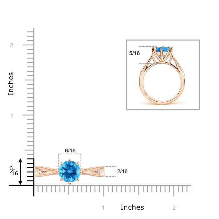 AAAA - Swiss Blue Topaz / 2.39 CT / 14 KT Rose Gold