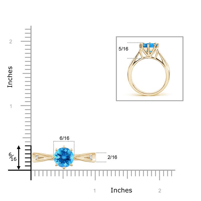 AAAA - Swiss Blue Topaz / 2.39 CT / 14 KT Yellow Gold