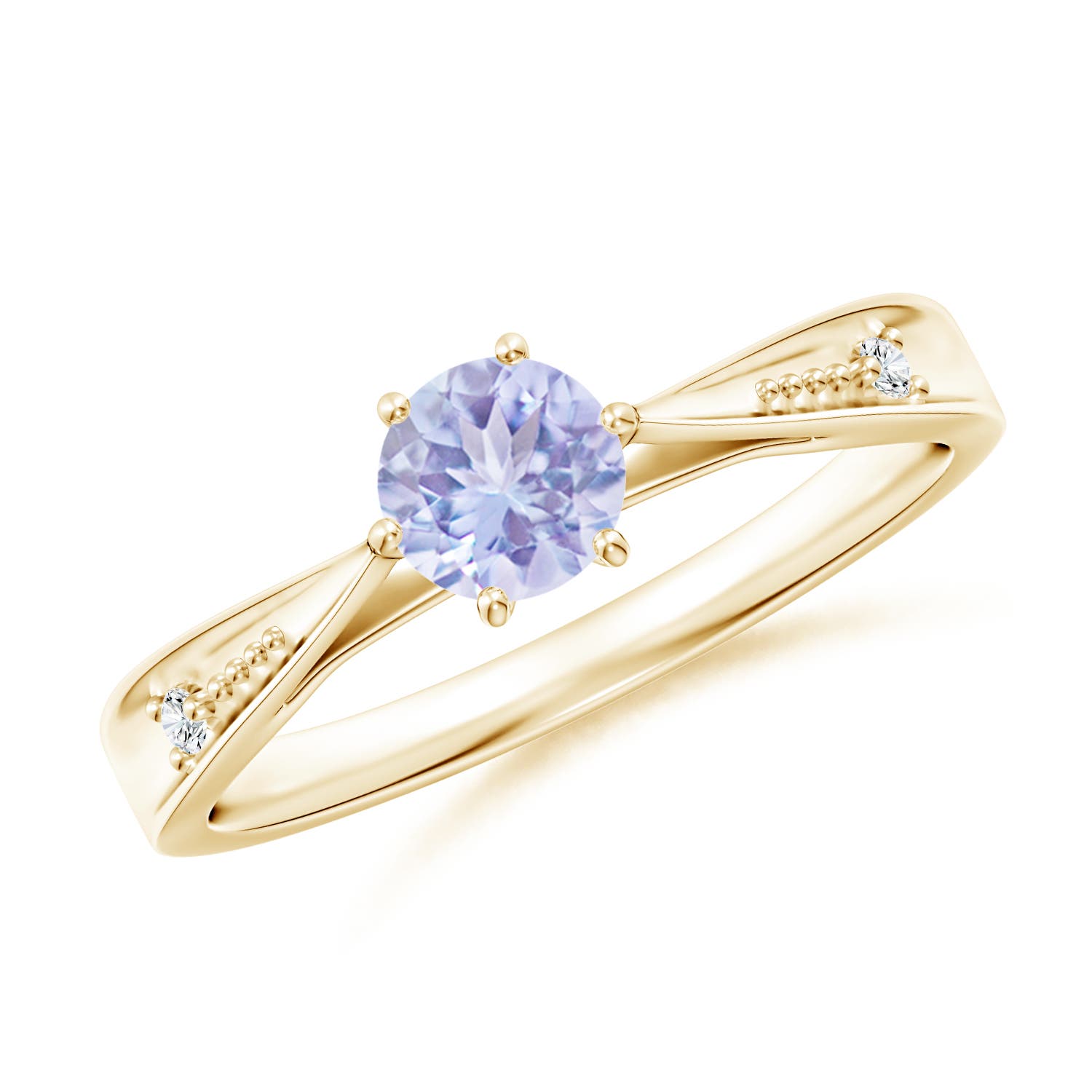 A - Tanzanite / 0.52 CT / 14 KT Yellow Gold