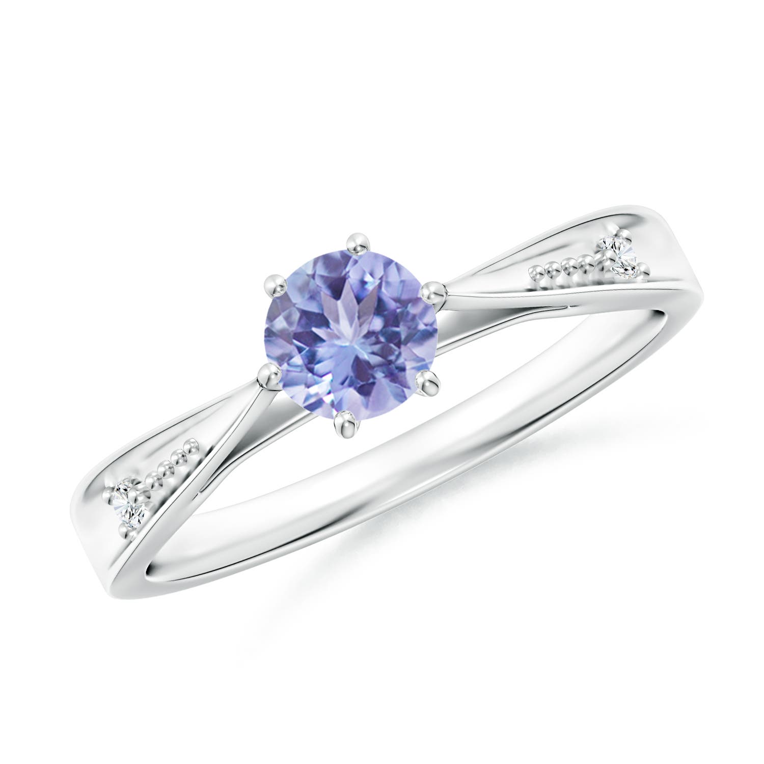 AA - Tanzanite / 0.52 CT / 14 KT White Gold