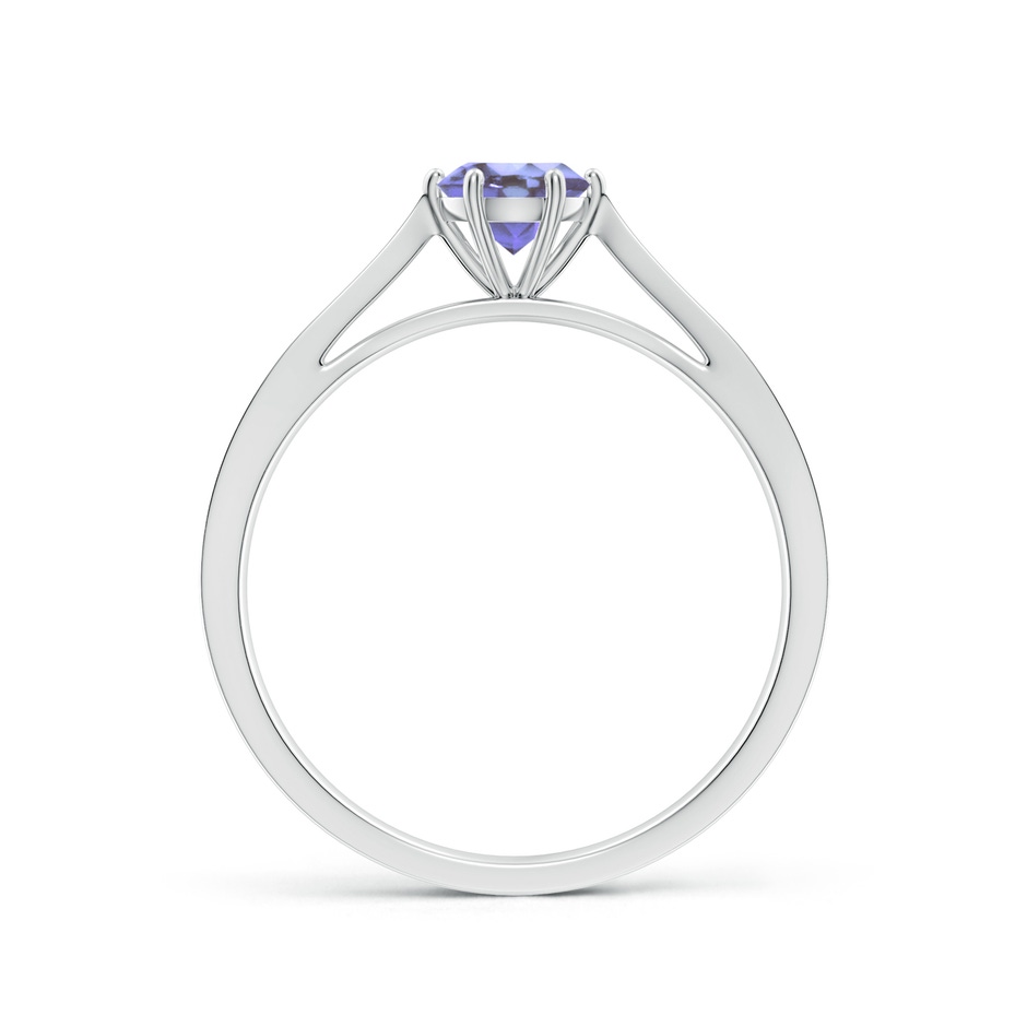 5mm AA Tapered Shank Tanzanite Solitaire Ring with Diamonds in White Gold side-1