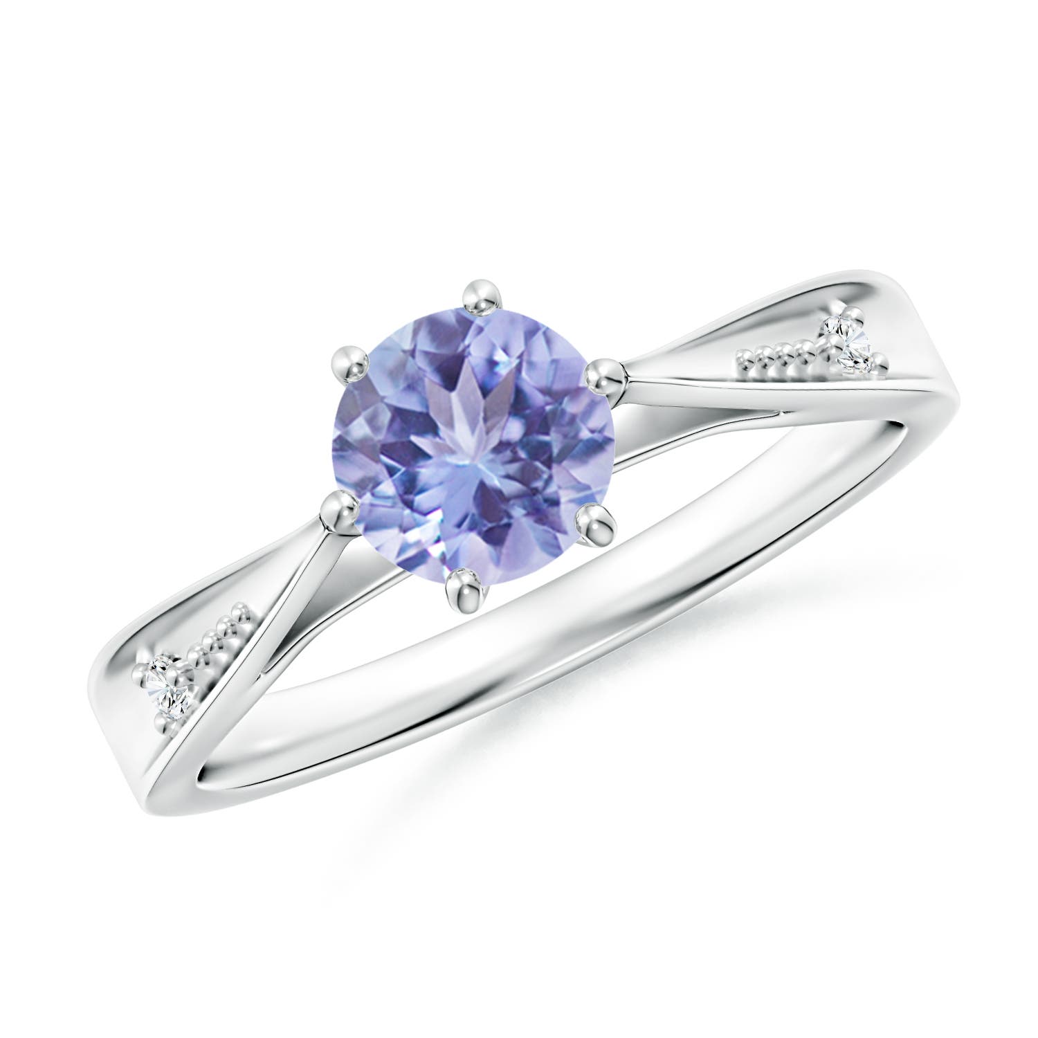 A - Tanzanite / 0.92 CT / 14 KT White Gold