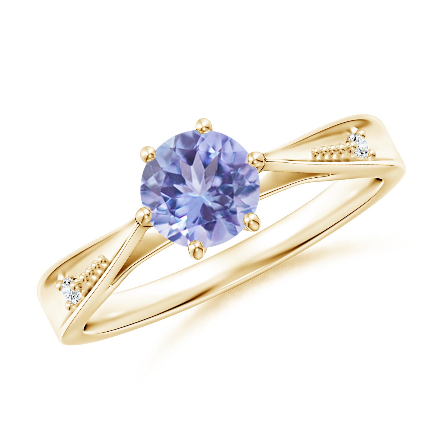 A - Tanzanite / 0.92 CT / 14 KT Yellow Gold