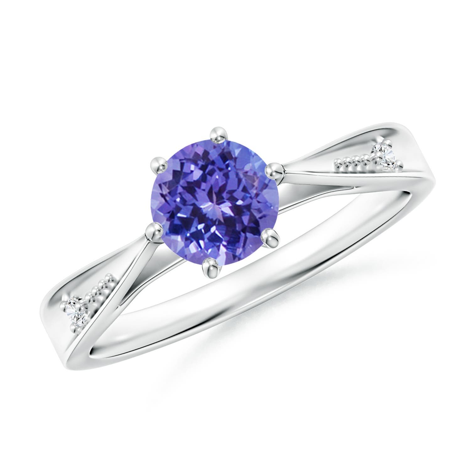 AA - Tanzanite / 0.92 CT / 14 KT White Gold