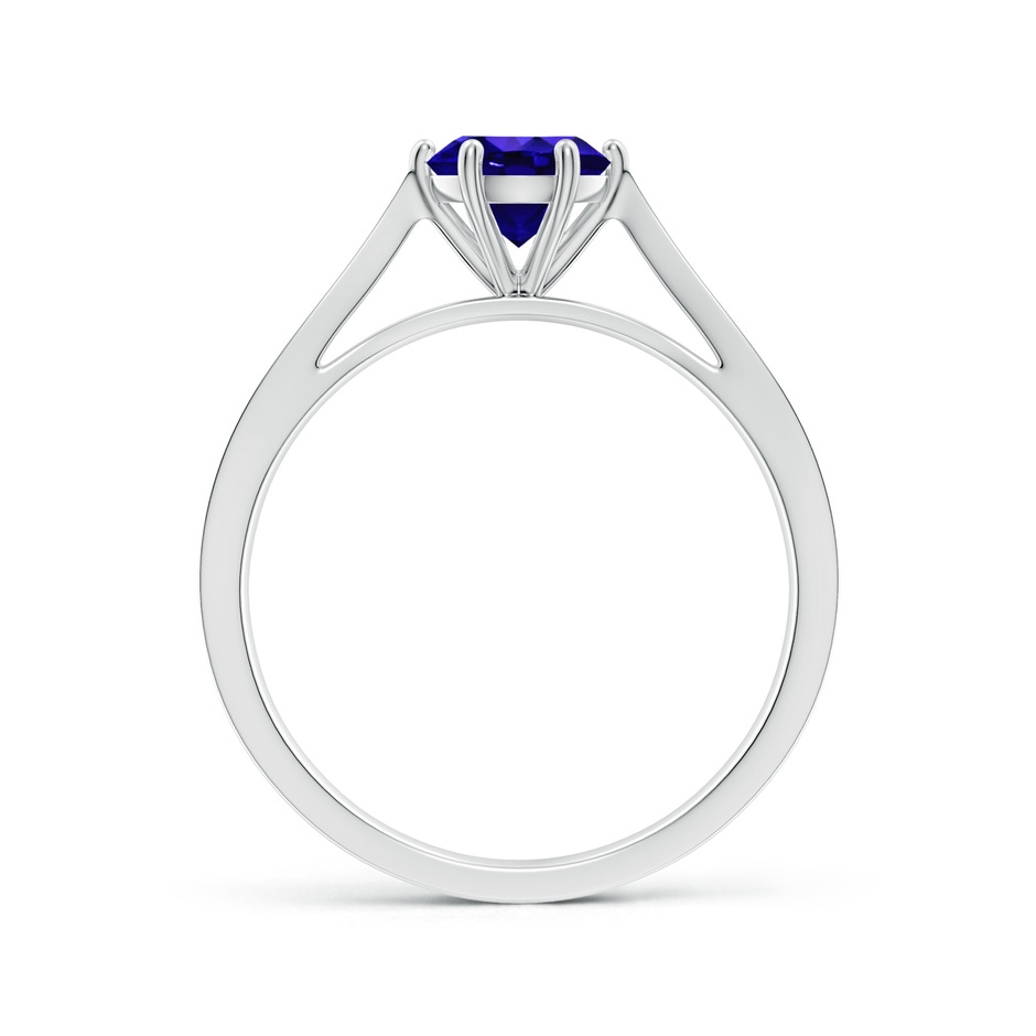 6mm AAAA Tapered Shank Tanzanite Solitaire Ring with Diamonds in P950 Platinum side-1