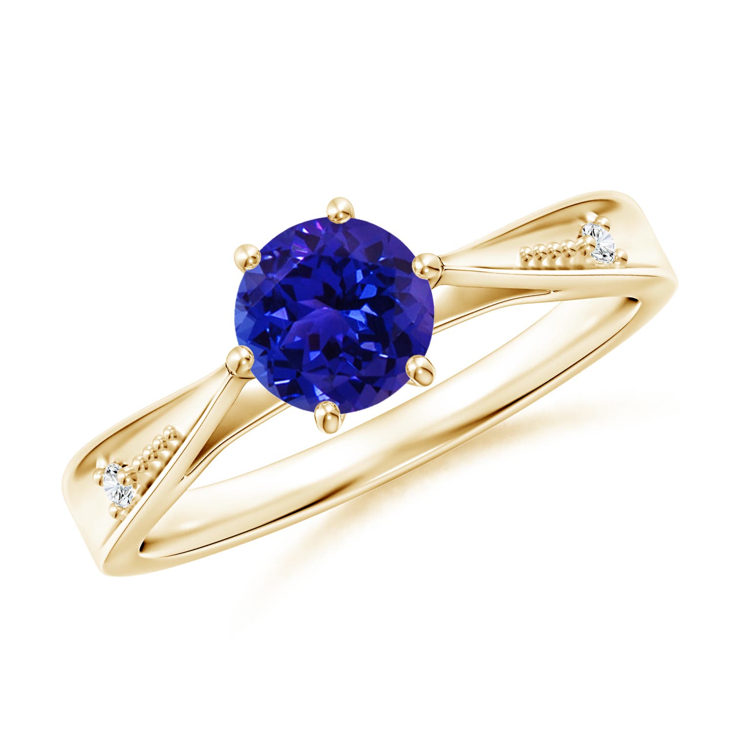 AAAA - Tanzanite / 0.92 CT / 14 KT Yellow Gold