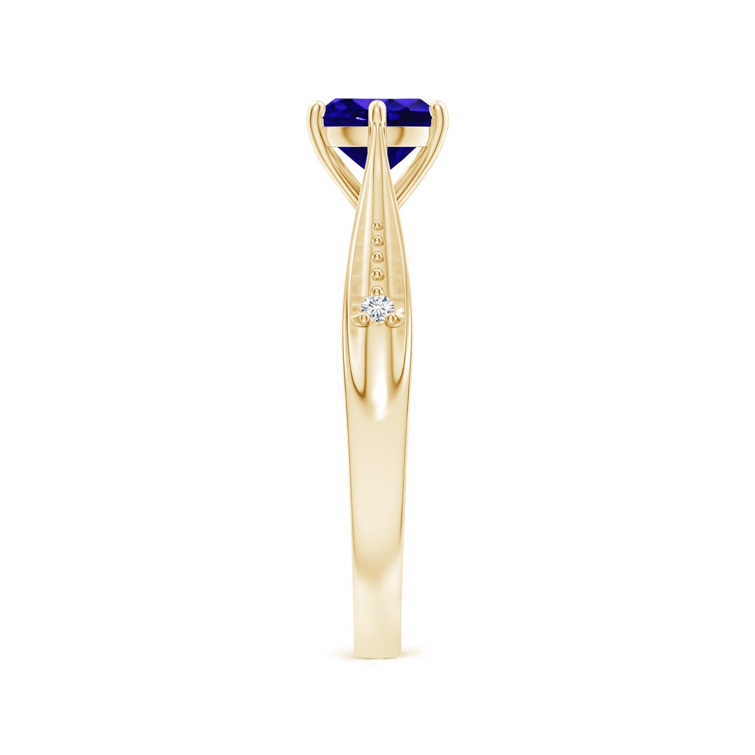 AAAA - Tanzanite / 0.92 CT / 14 KT Yellow Gold