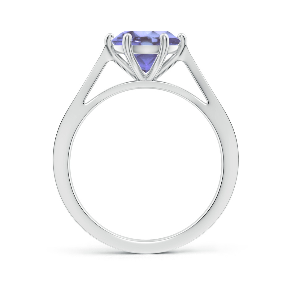8mm A Tapered Shank Tanzanite Solitaire Ring with Diamonds in White Gold side-1
