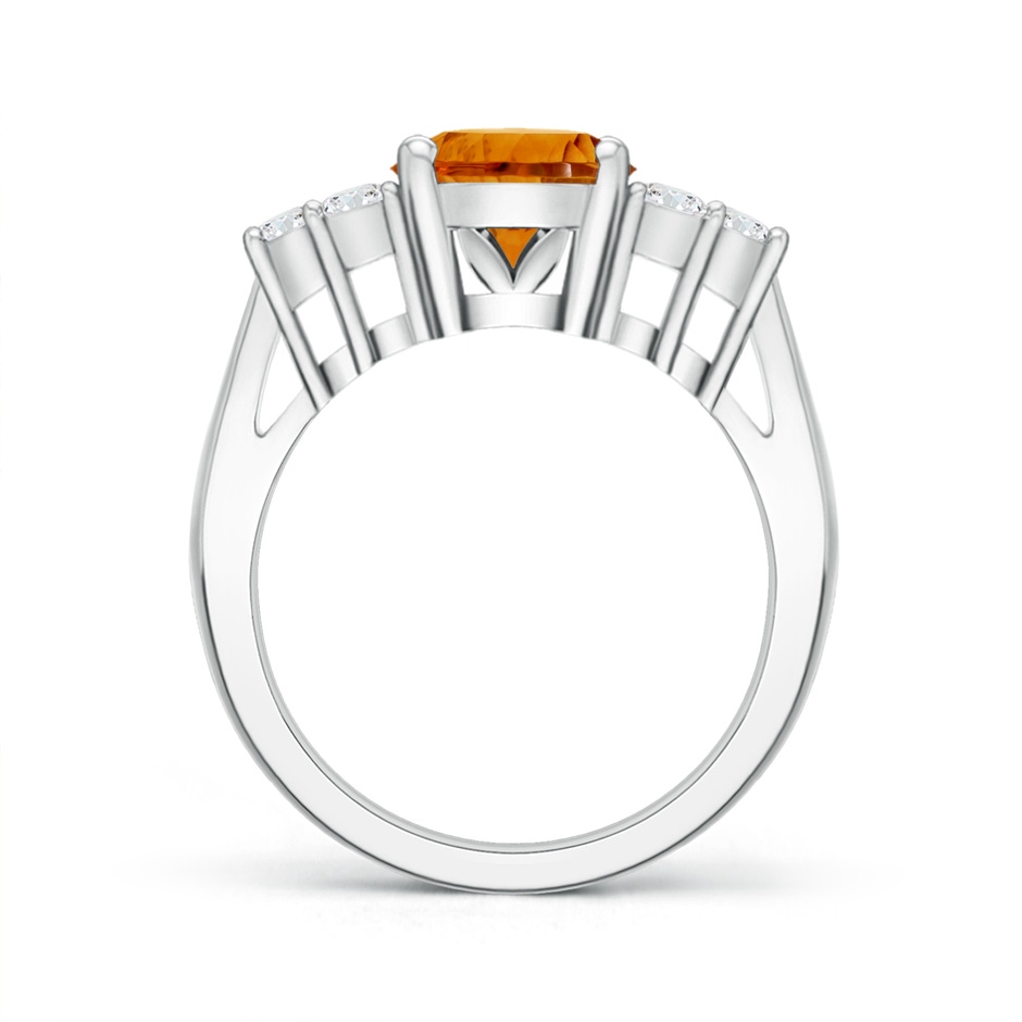 14.15x10.16x7.02mm AAAA Oval CItrine Ring with Trio Diamonds in 18K White Gold Side 199