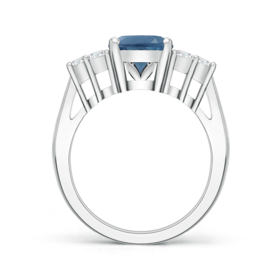 10x8mm A Oval London Blue Topaz Cocktail Ring with Trio Diamonds in P950 Platinum product image