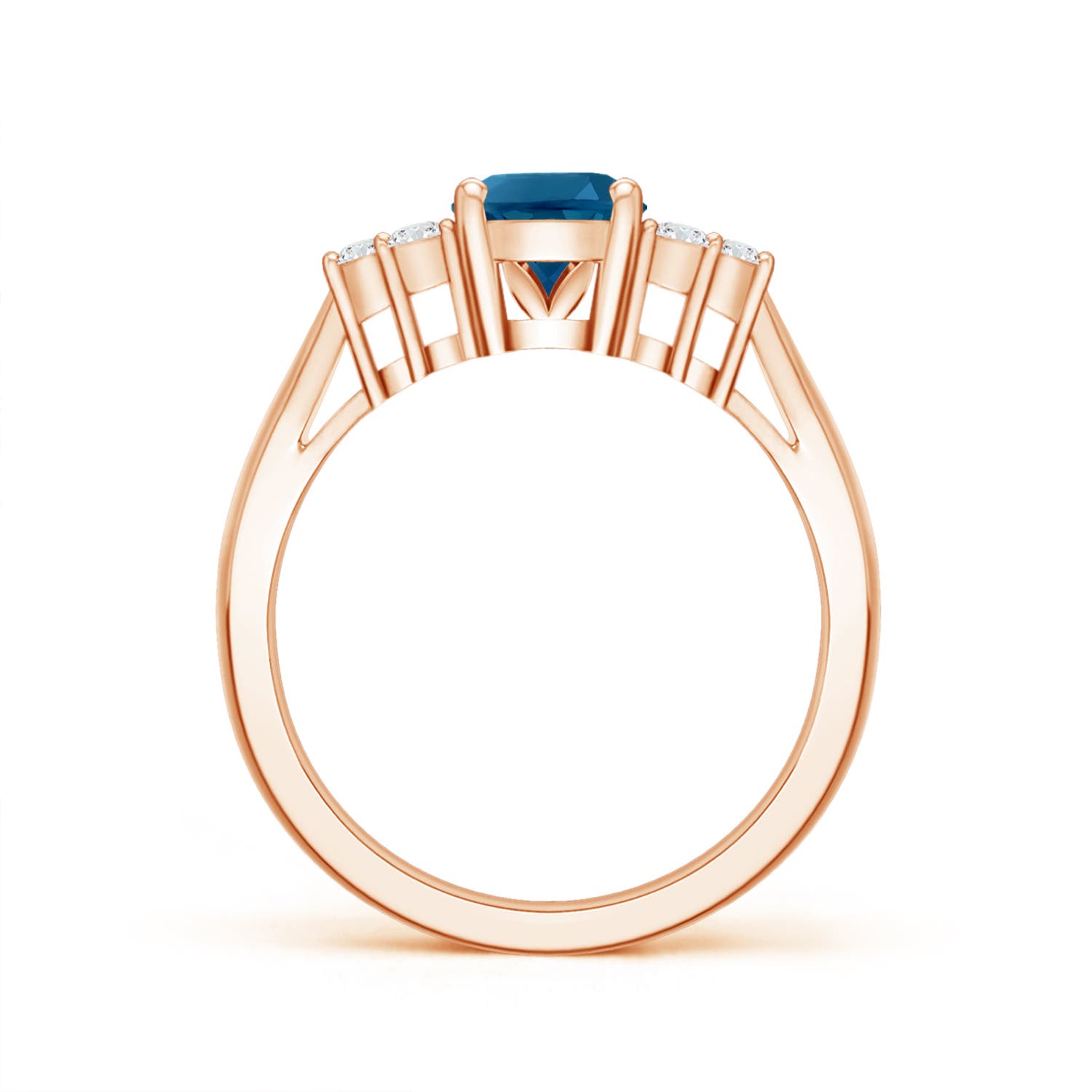 AAAA - London Blue Topaz / 1.65 CT / 14 KT Rose Gold