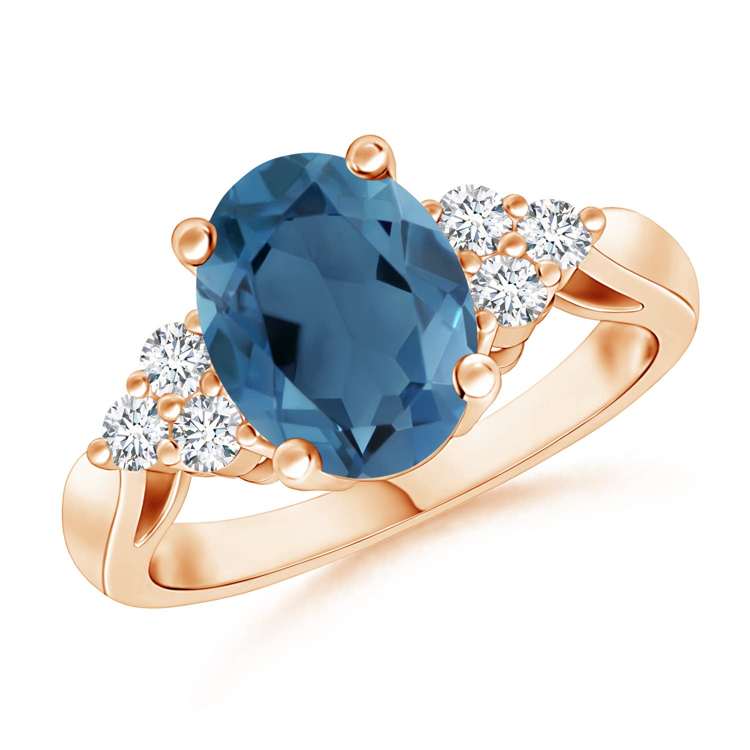 A - London Blue Topaz / 2.46 CT / 14 KT Rose Gold