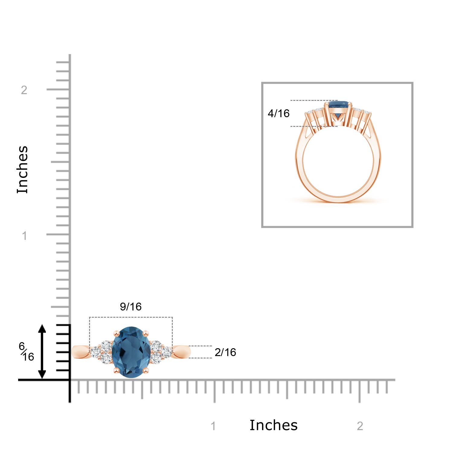 A - London Blue Topaz / 2.46 CT / 14 KT Rose Gold