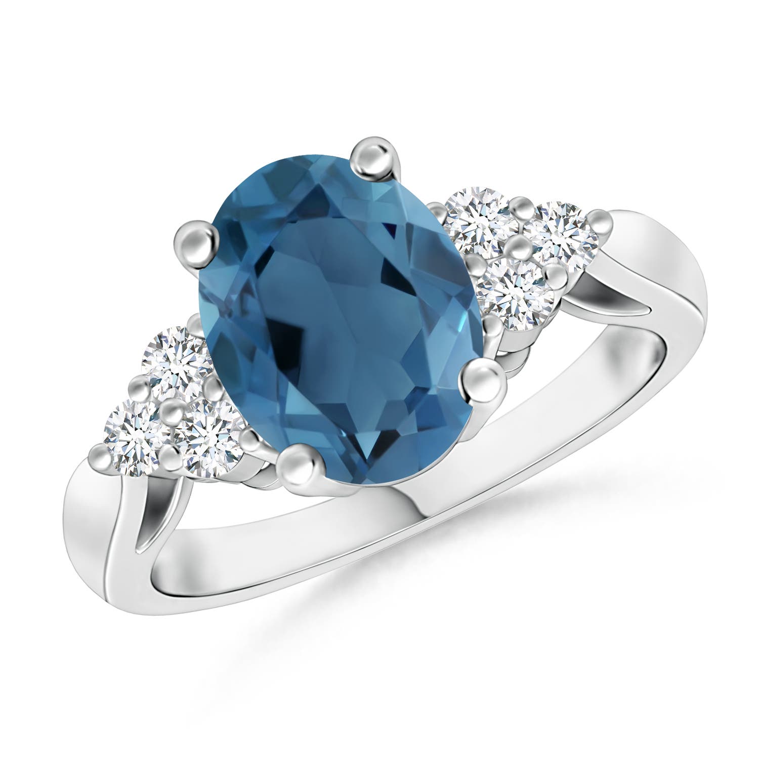 A - London Blue Topaz / 2.46 CT / 14 KT White Gold