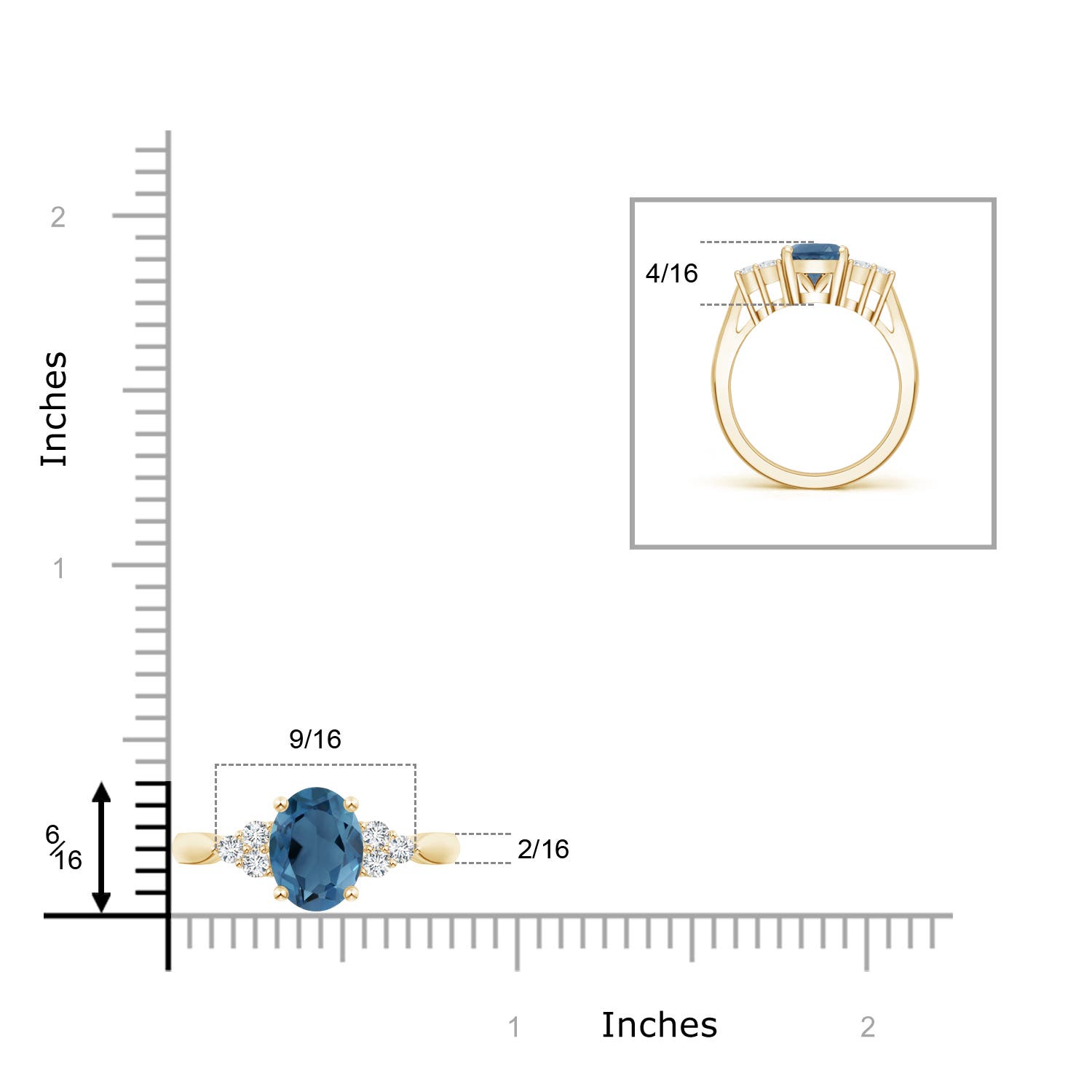 A - London Blue Topaz / 2.46 CT / 14 KT Yellow Gold