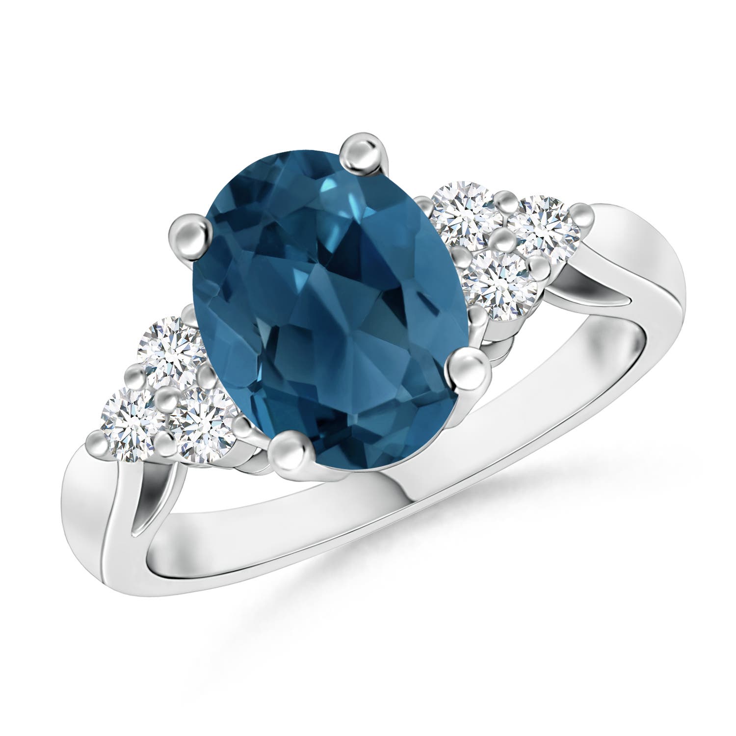 AA - London Blue Topaz / 2.46 CT / 14 KT White Gold