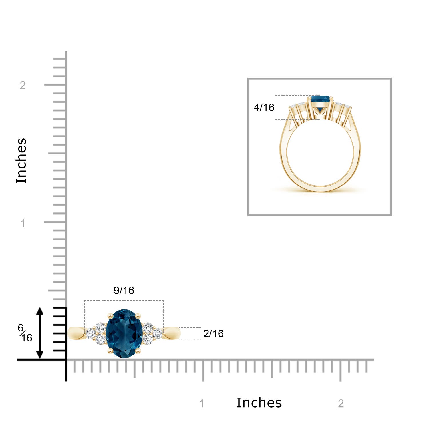 AAAA - London Blue Topaz / 2.46 CT / 14 KT Yellow Gold