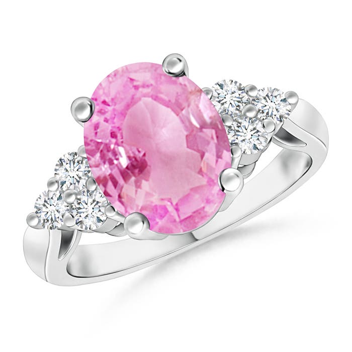 A - Pink Sapphire / 3.26 CT / 14 KT White Gold