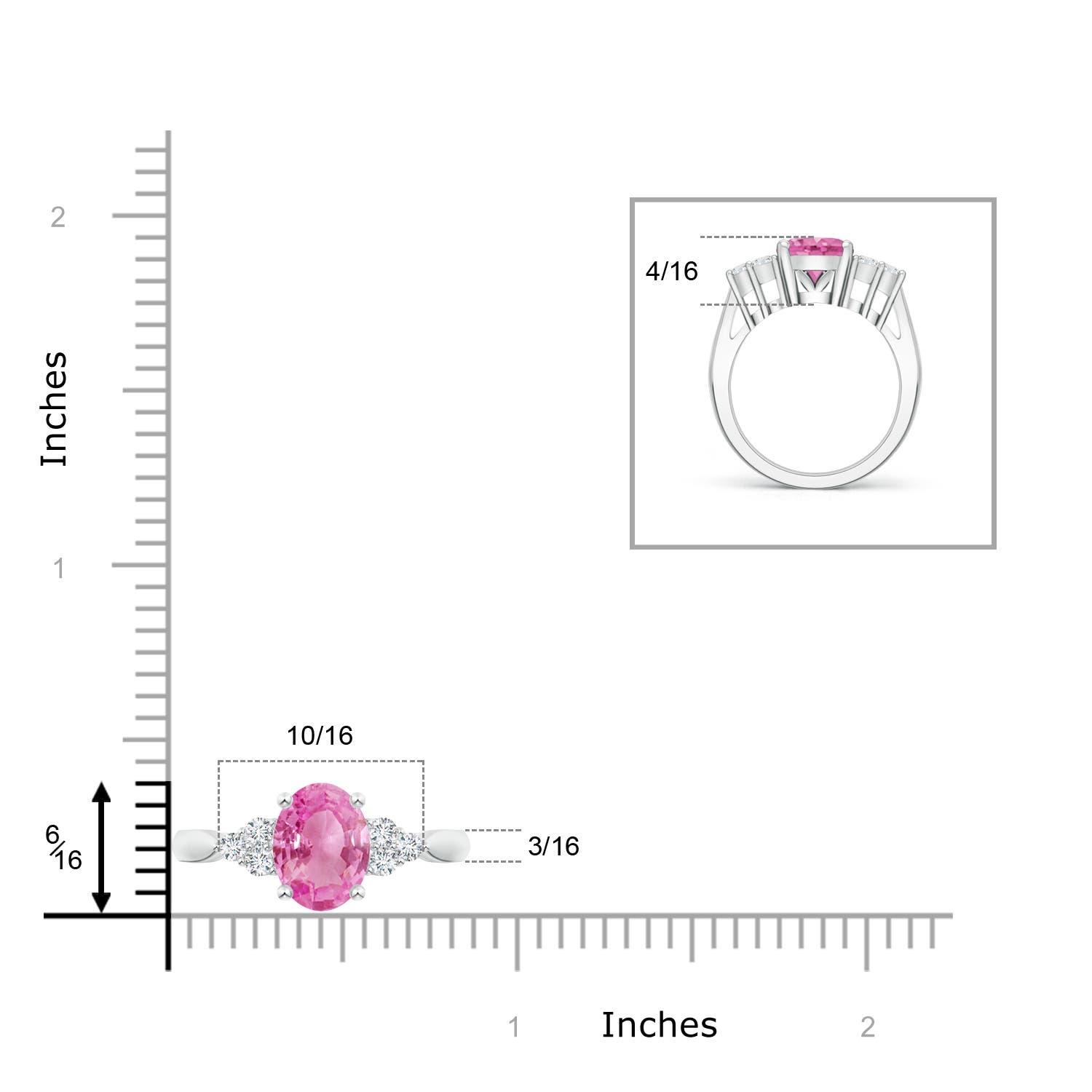 AA - Pink Sapphire / 3.26 CT / 14 KT White Gold