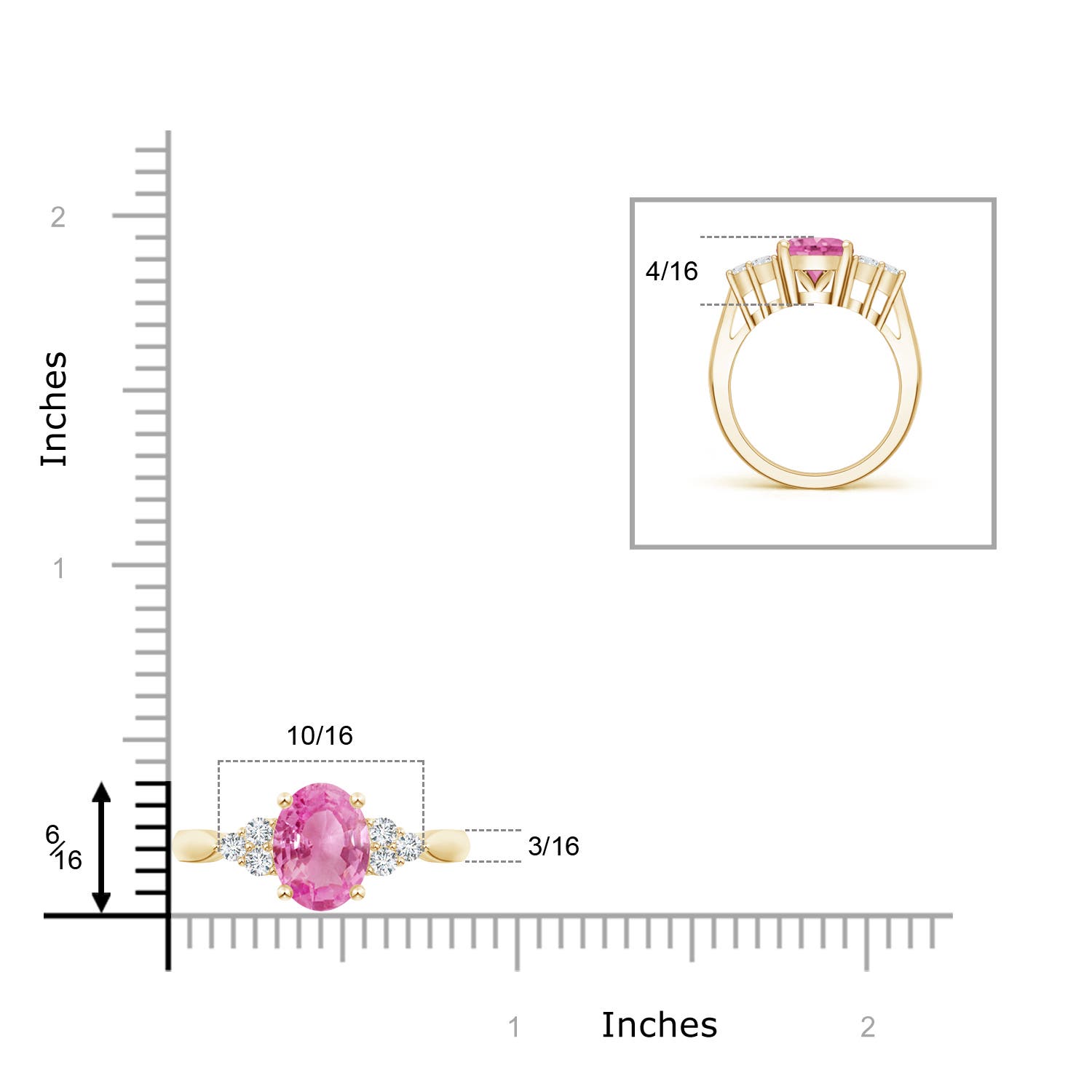 AA - Pink Sapphire / 3.26 CT / 14 KT Yellow Gold