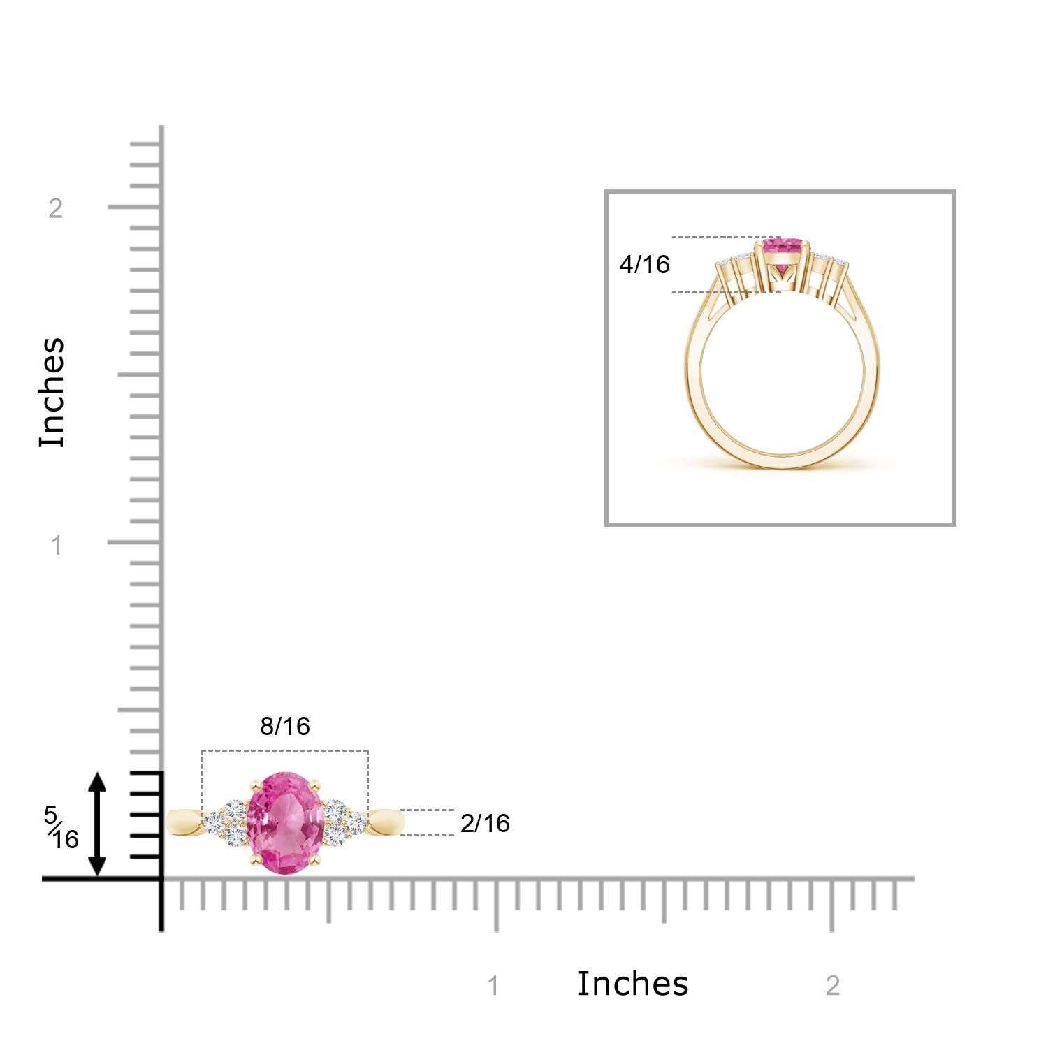 AAA - Pink Sapphire / 1.6 CT / 14 KT Yellow Gold