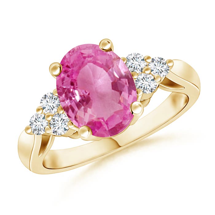 AAA - Pink Sapphire / 2.11 CT / 14 KT Yellow Gold