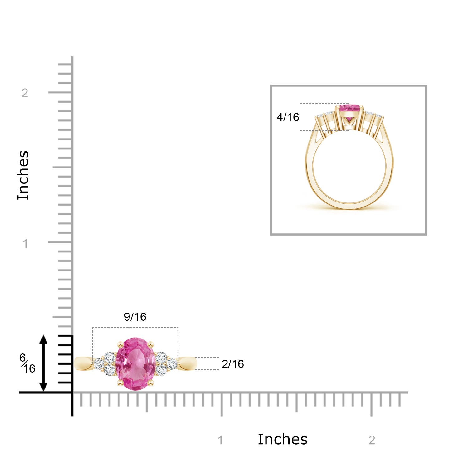 AAA - Pink Sapphire / 2.11 CT / 14 KT Yellow Gold