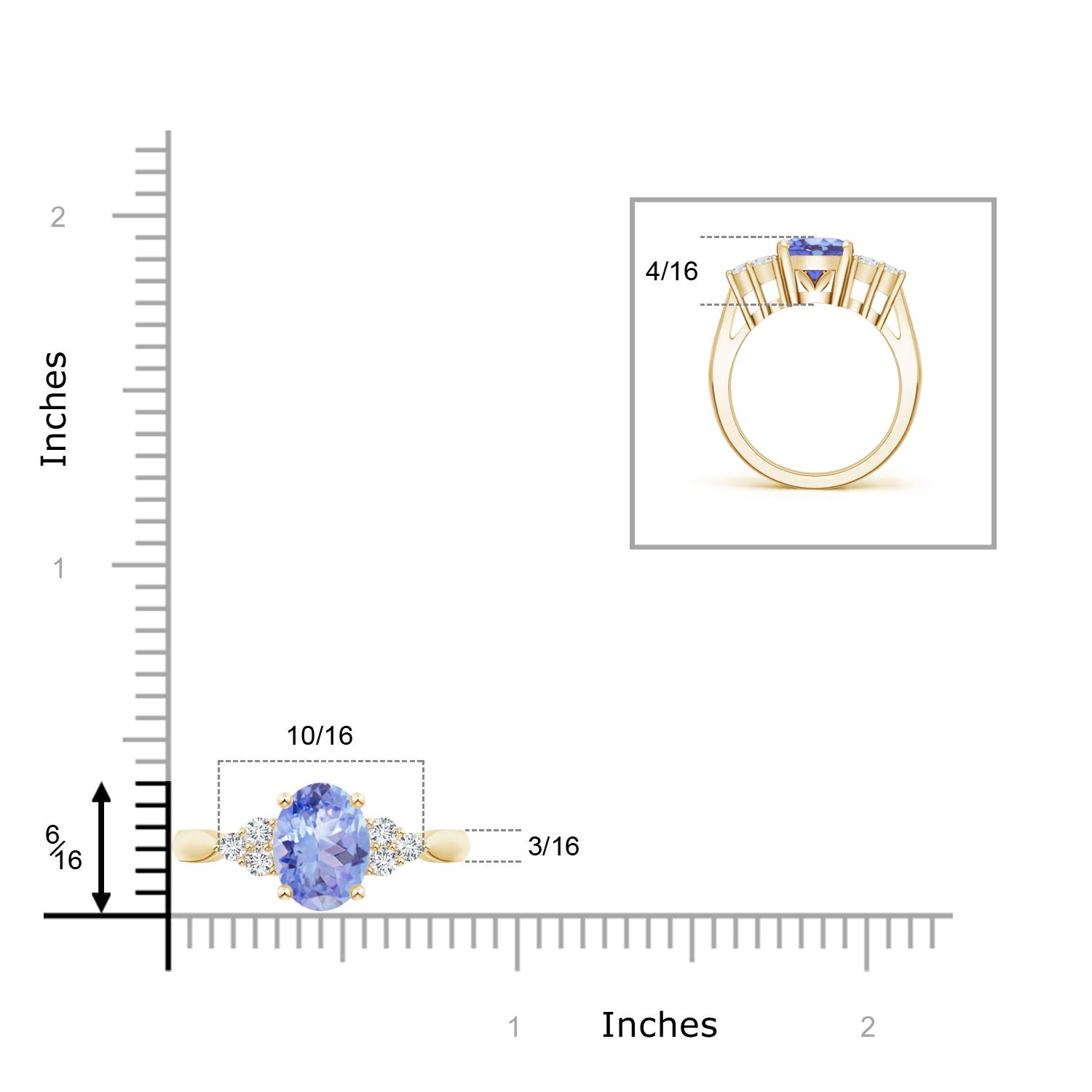 A - Tanzanite / 3.16 CT / 14 KT Yellow Gold