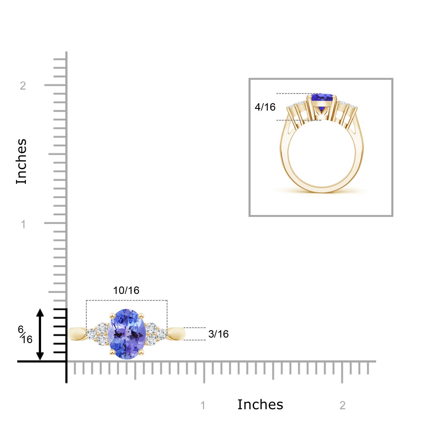 AA - Tanzanite / 3.16 CT / 14 KT Yellow Gold