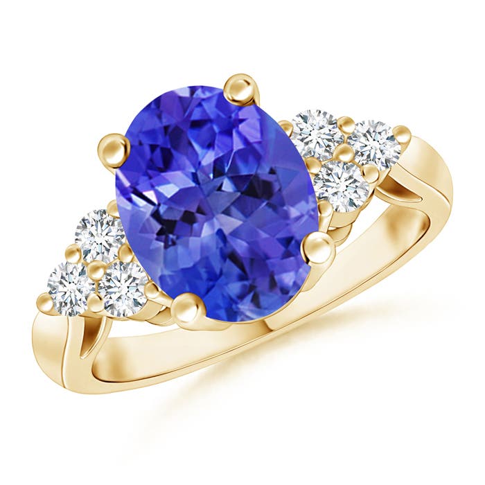 AAA - Tanzanite / 3.16 CT / 14 KT Yellow Gold