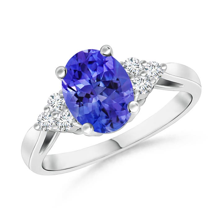 AAA - Tanzanite / 1.4 CT / 14 KT White Gold