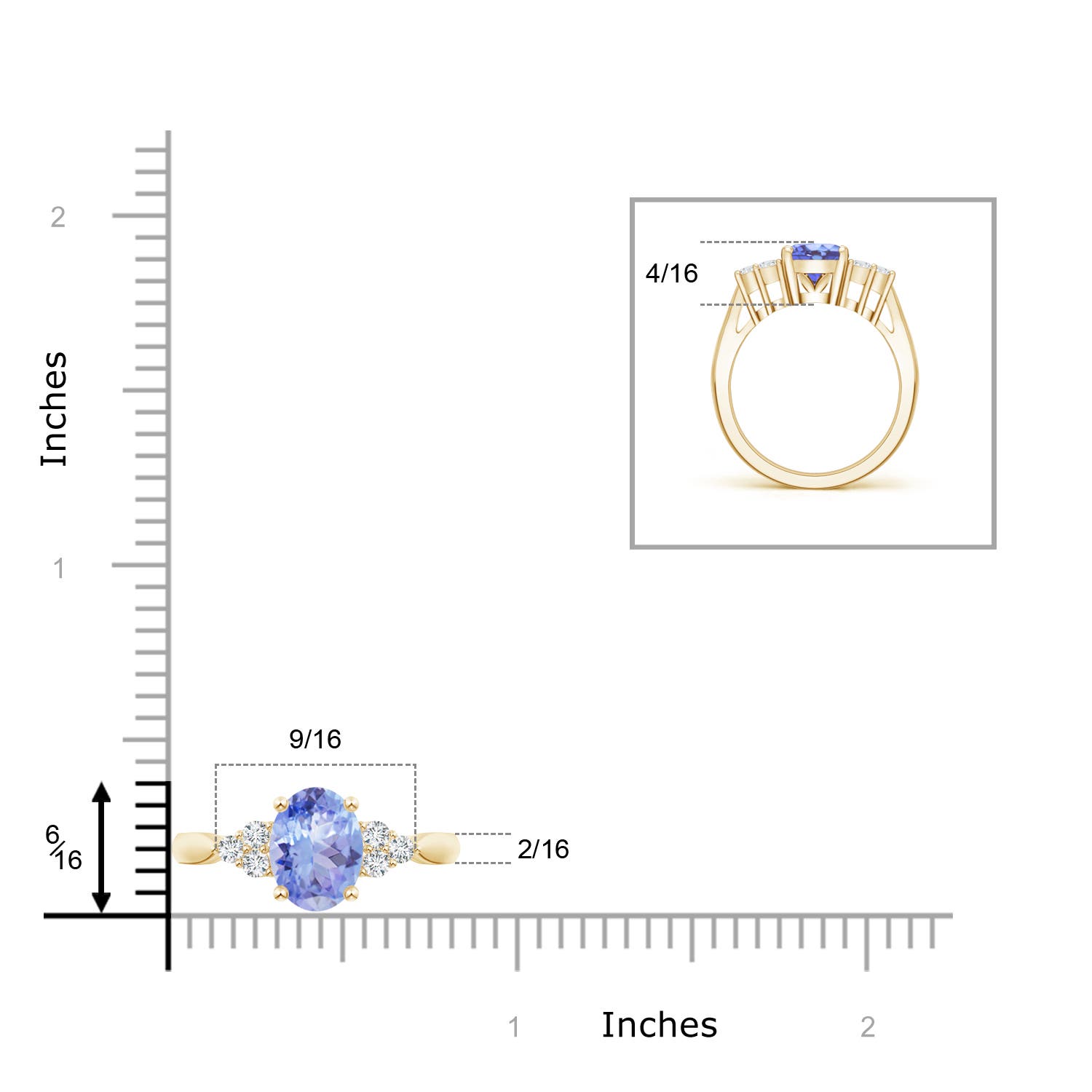 A - Tanzanite / 2.11 CT / 14 KT Yellow Gold