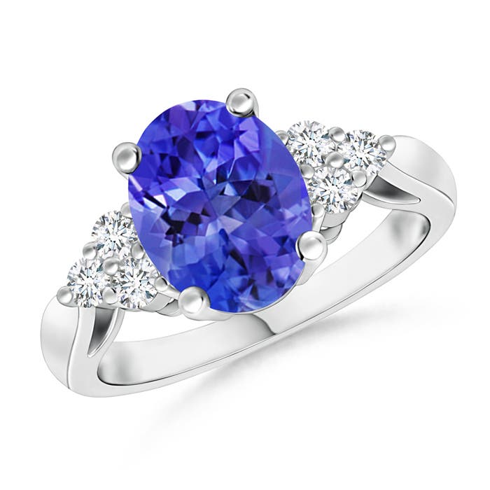 AAA - Tanzanite / 2.11 CT / 14 KT White Gold