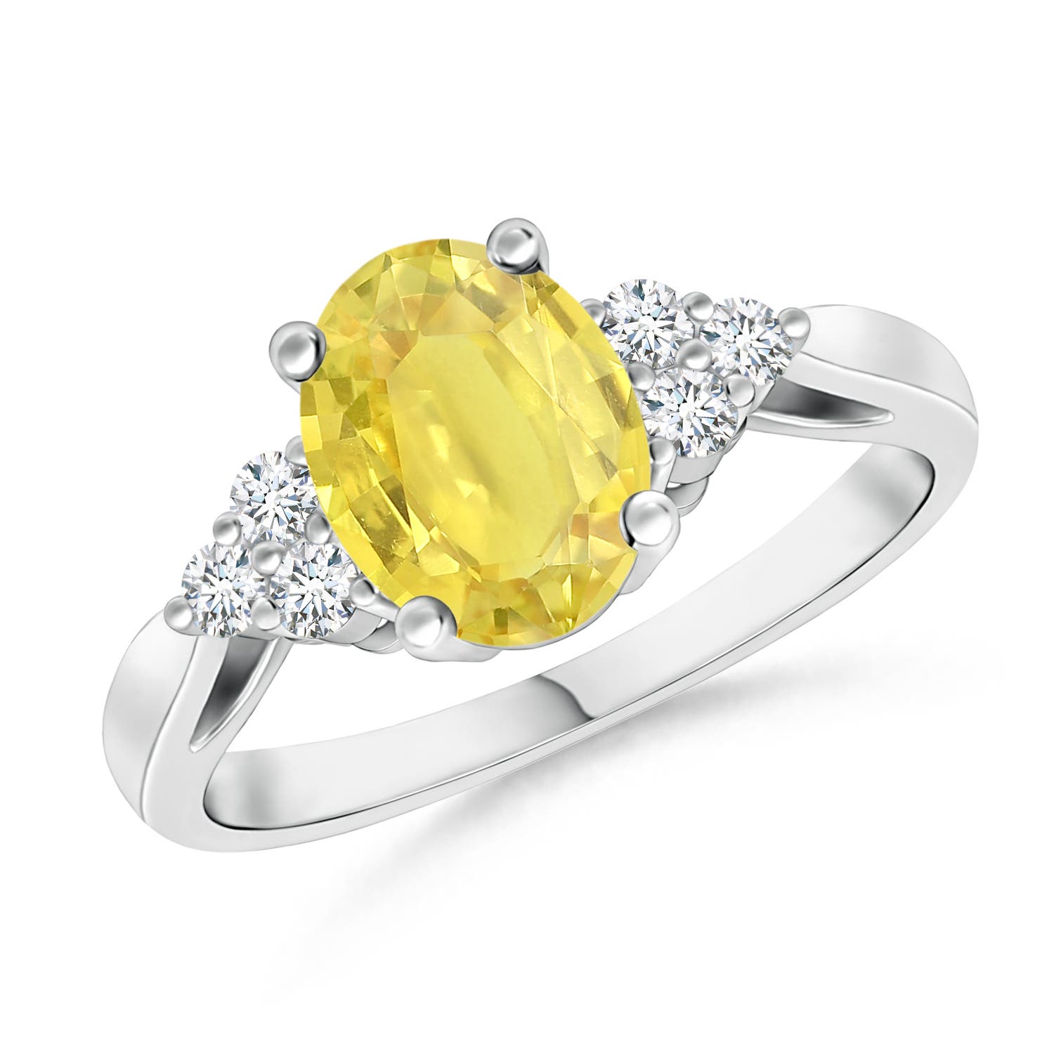 A - Yellow Sapphire / 1.65 CT / 14 KT White Gold